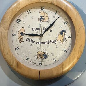 Disney Winnie the Pooh Wooden Wall Clock with Black Accents